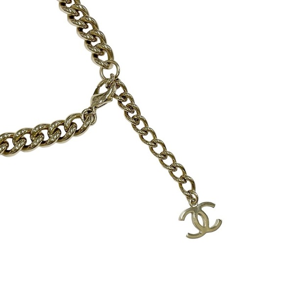Chanel Necklace Chain Coco Square Gold Choker Mark - Picture 1 of 8